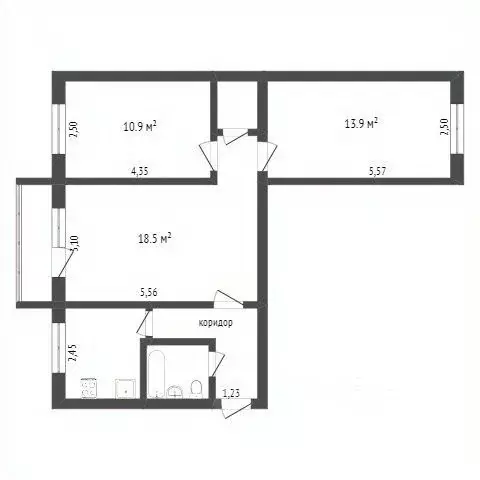 3-к кв. Коми, Сыктывкар ул. Оплеснина, 25 (57.5 м) - Фото 1