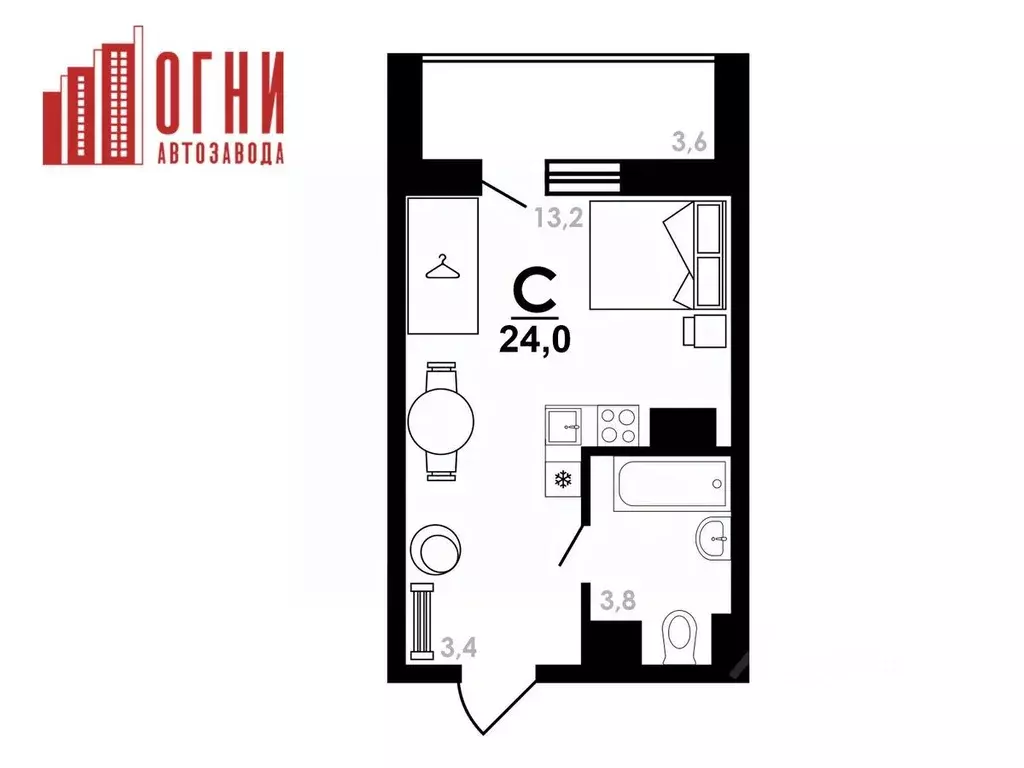 Студия Нижегородская область, Нижний Новгород Коломенская ул., 8к4 ... - Фото 1