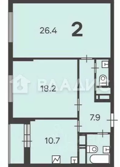 2-к кв. Москва Люблинская ул., 76к4 (68.2 м) - Фото 2