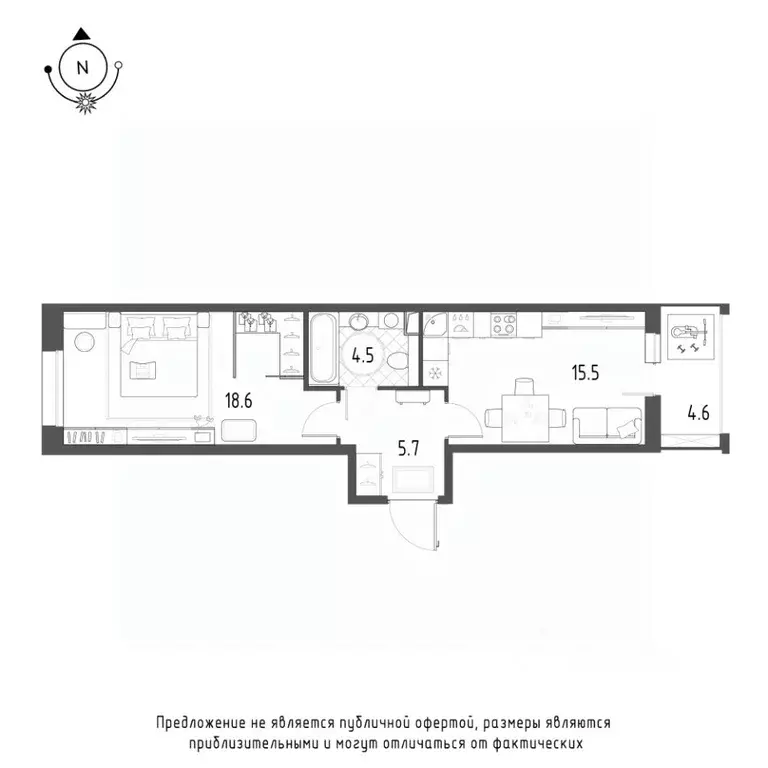 1-к кв. Омская область, Омск Зеленая река мкр, 7 (46.6 м) - Фото 0