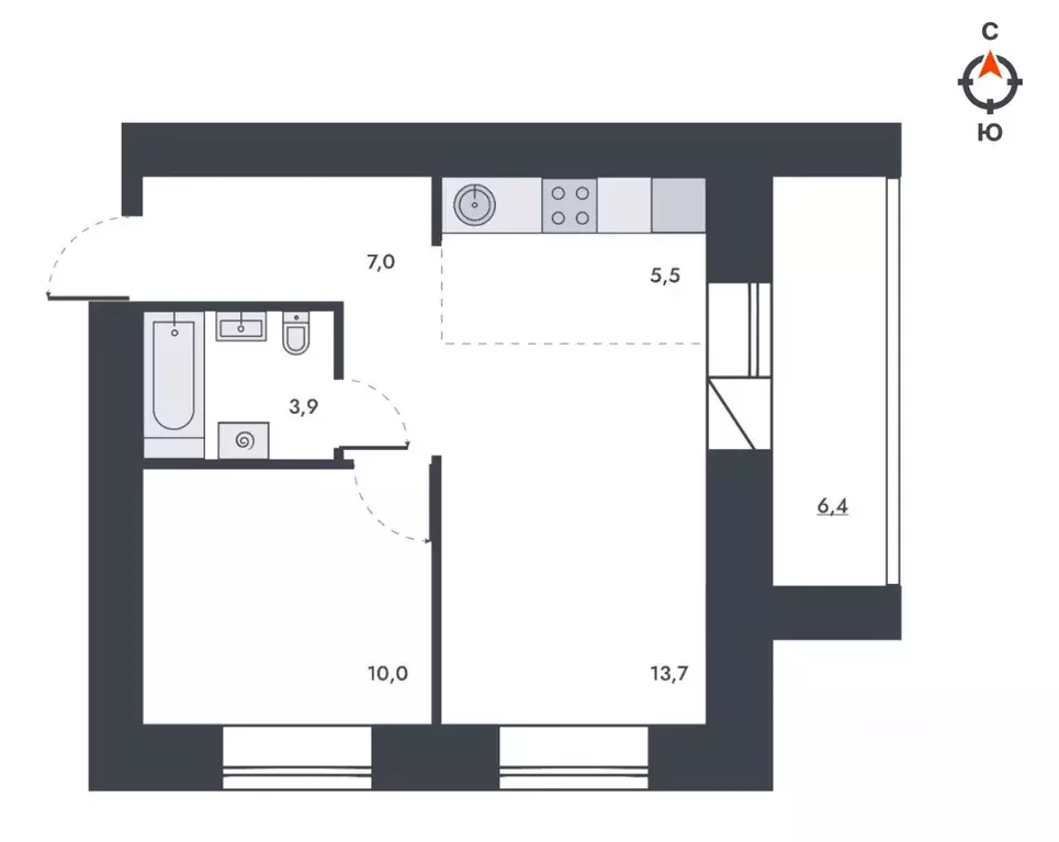 2-к кв. Кировская область, Киров ул. Капитана Дорофеева, 24 (46.5 м) - Фото 1