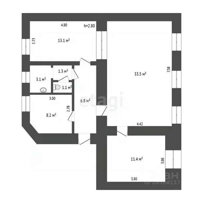 Офис в Севастополь ул. Большая Морская, 48 (79 м) - Фото 2