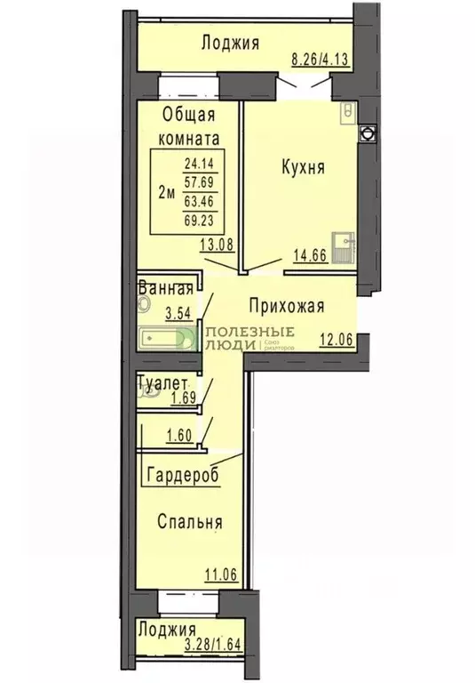 2-к кв. Марий Эл, Йошкар-Ола Сернурский тракт, 9 (69.23 м) - Фото 1