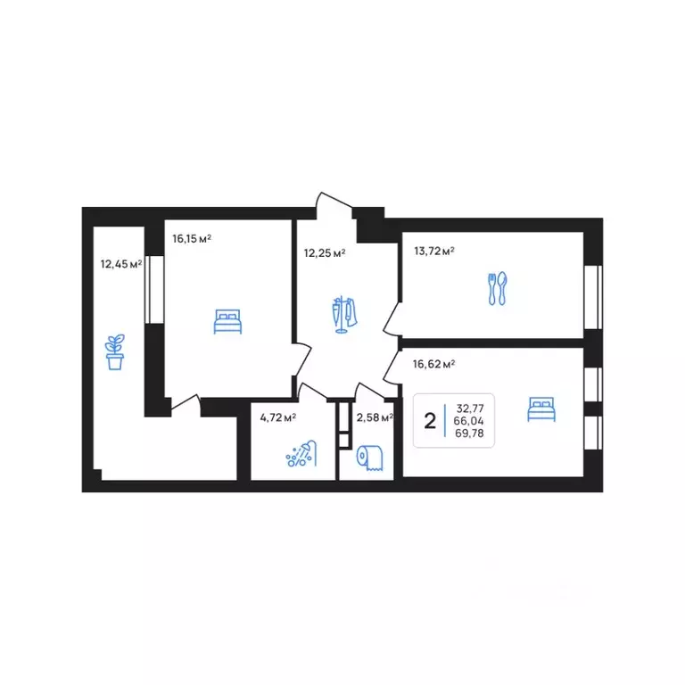 2-к кв. Липецкая область, Липецк Авторский жилрайон,  (69.78 м) - Фото 1