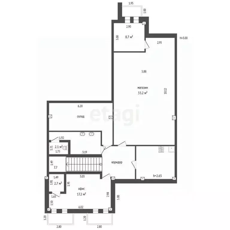 Офис в Ханты-Мансийский АО, Ханты-Мансийск ул. Калинина, 26 (273 м) - Фото 1