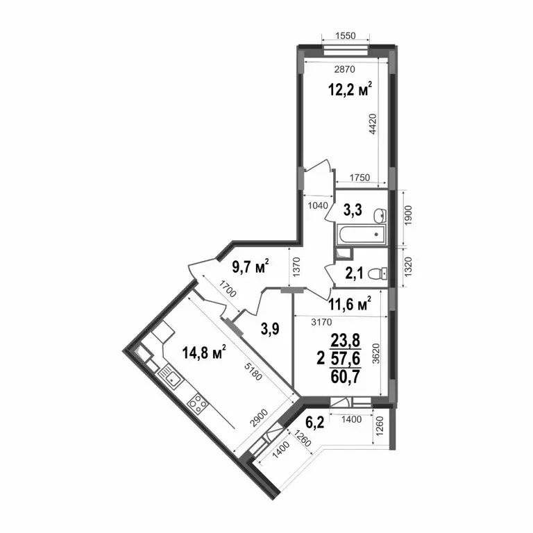 2-к кв. Владимирская область, Владимир ул. Смоленская, 3 (60.7 м) - Фото 0