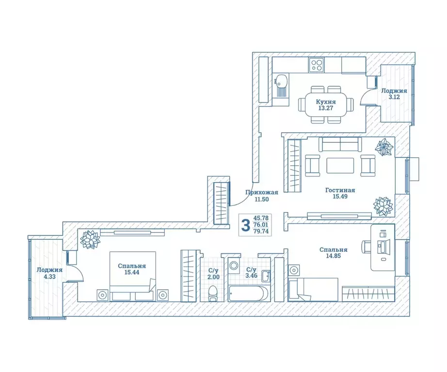 3-к кв. Московская область, Щелково городской округ, Монино пгт ул. ... - Фото 1
