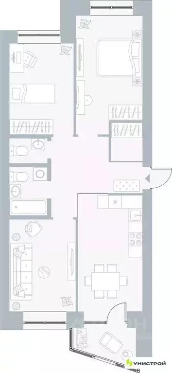 3-к кв. Пермский край, Пермь Рионская ул., 4А (75.73 м) - Фото 1