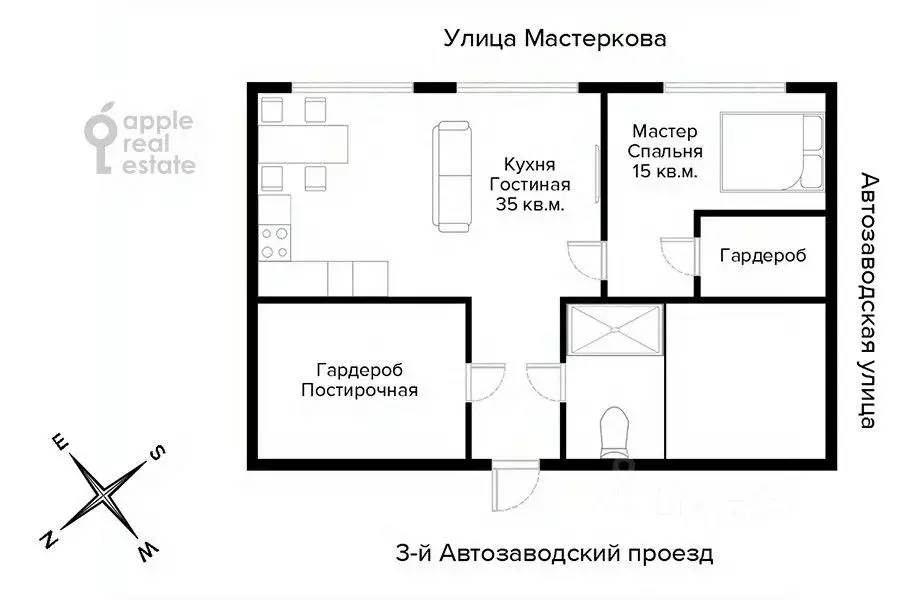 2-к кв. Москва 3-й Автозаводский проезд, 3 (65.0 м) - Фото 2