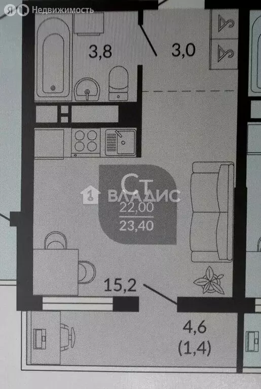 Квартира-студия: Новороссийск, улица Куникова, 47Г (22 м) - Фото 0