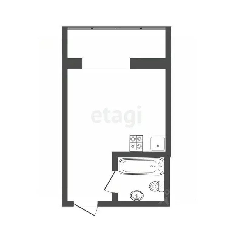 Студия Тюменская область, Тюмень ул. 30 лет Победы, 77 (17.0 м) - Фото 1