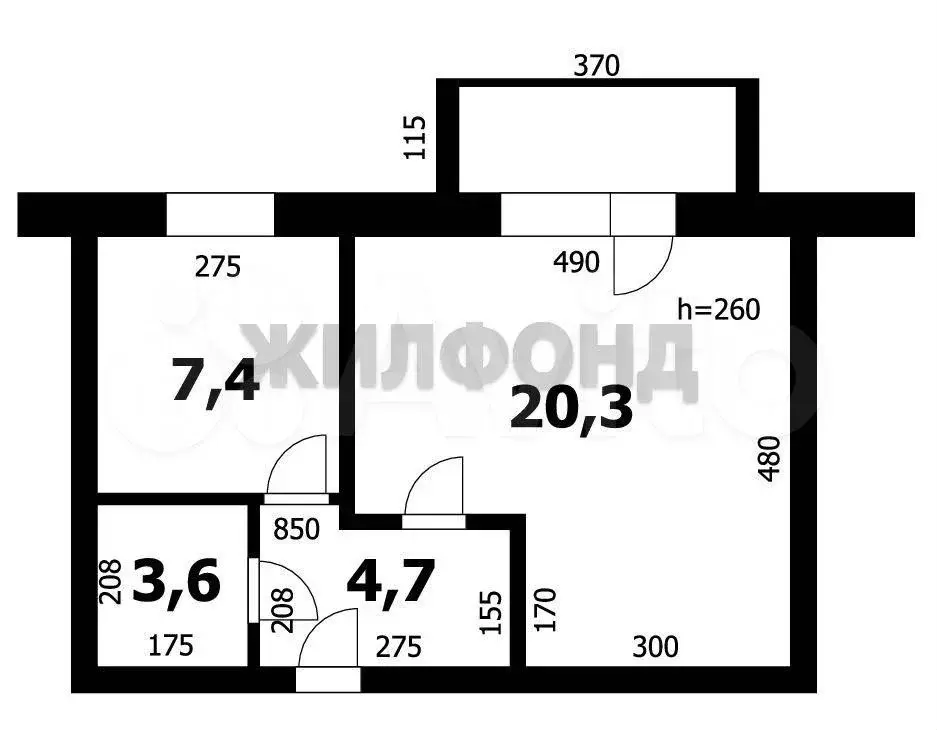 1-к. квартира, 37 м, 1/5 эт. - Фото 0