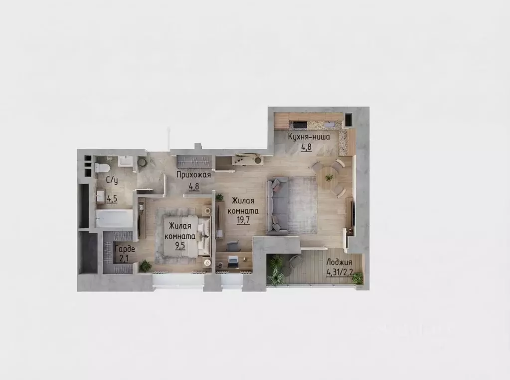 2-к кв. Пермский край, Пермь ул. Дзержинского, 31А (49.7 м) - Фото 2