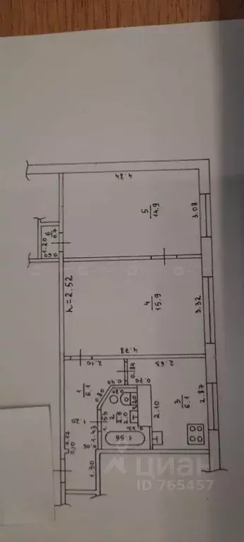 2-к кв. Татарстан, Казань ул. Красной Позиции, 11 (46.3 м) - Фото 2