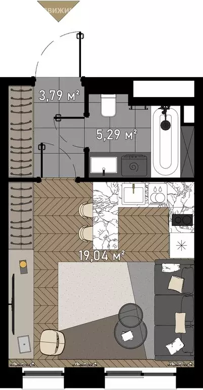 Квартира-студия: Москва, улица Зорге, вл9 (28.12 м) - Фото 0