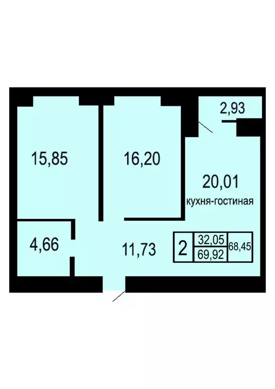 2-комнатная квартира: Оренбург, улица Неплюева, 2 (69.92 м) - Фото 0