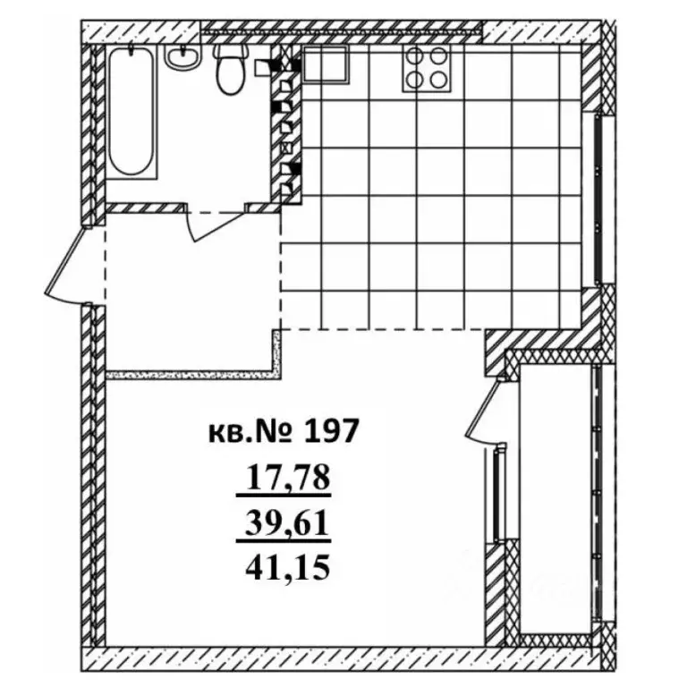 Студия Новосибирская область, Новосибирск Садовая ул., 17 (41.15 м) - Фото 0