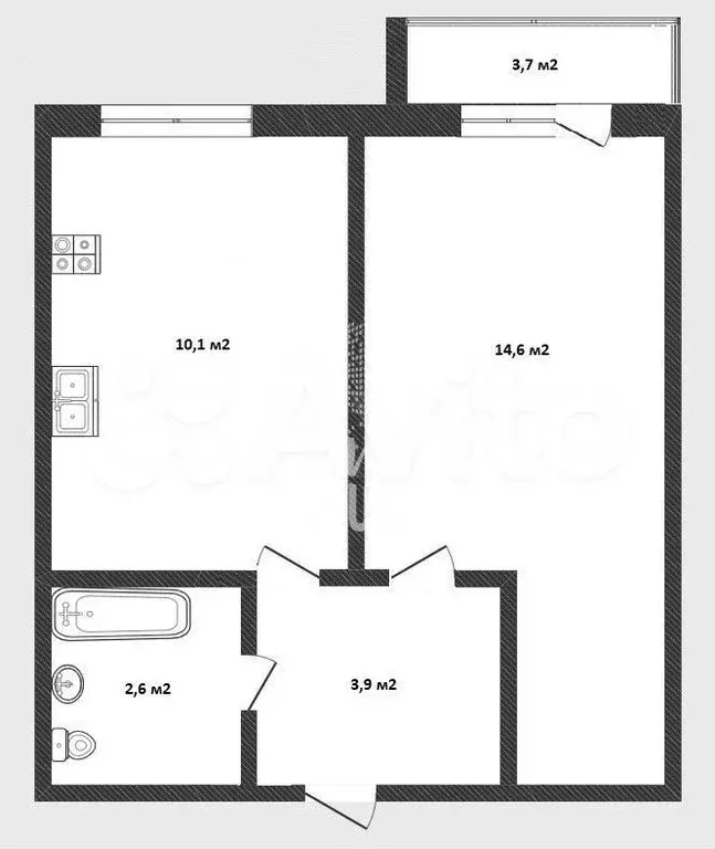 1-к. квартира, 31,2 м, 10/10 эт. - Фото 0