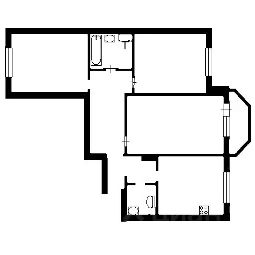 3-к кв. Санкт-Петербург ул. Есенина, 16к1 (86.1 м) - Фото 2