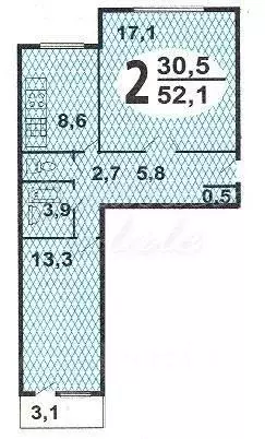 2-к кв. Москва ул. Вилиса Лациса, 31К2 (52.1 м) - Фото 2