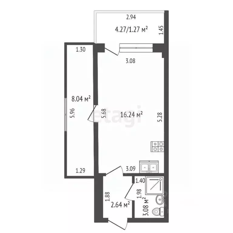 2-к кв. Севастополь ул. Пляж Омега, 8 (32.0 м) - Фото 2
