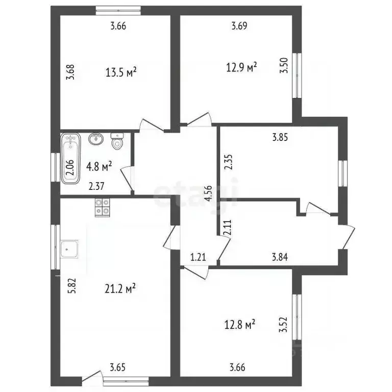 Дом в Омская область, Омский район, Богословское с/пос, с. ... - Фото 0