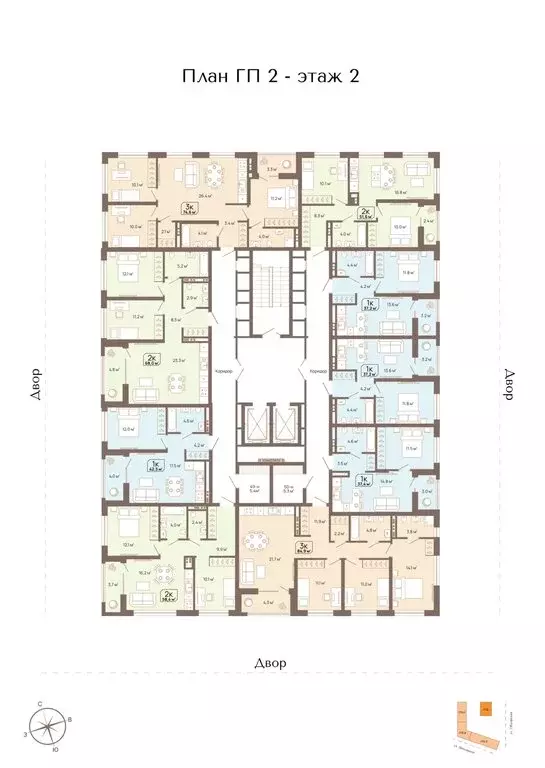 3-комнатная квартира: Тюмень, Заполярная улица, 3к1 (84.9 м) - Фото 1