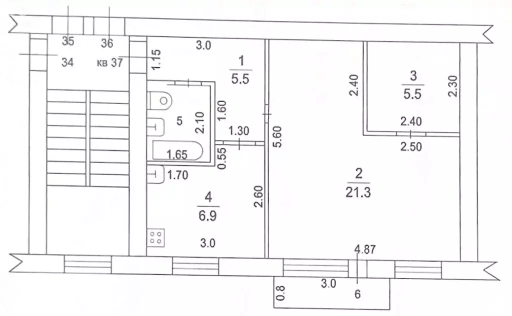 2-комнатная квартира: Дмитров, улица Космонавтов, 3 (42.7 м) - Фото 1