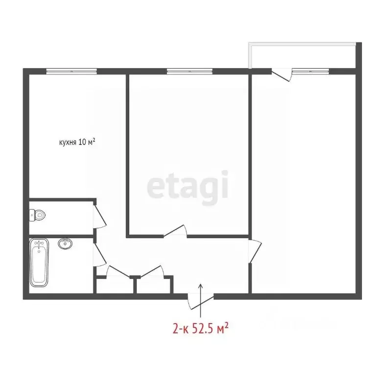 2-к кв. Свердловская область, Екатеринбург ул. Таватуйская, 6 (52.5 м) - Фото 2