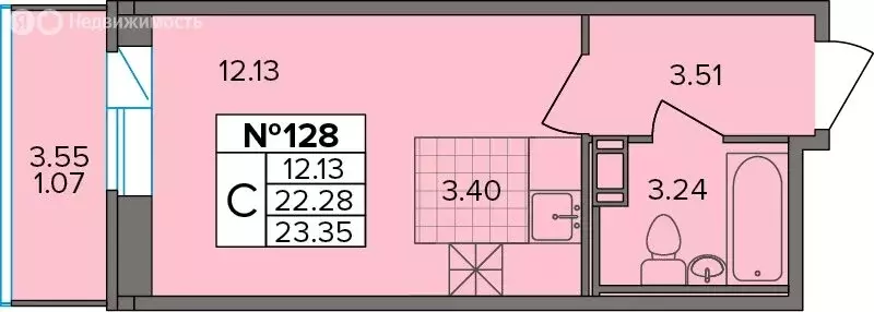 Квартира-студия: Новое Девяткино, Лесная улица, 19 (23.35 м) - Фото 1