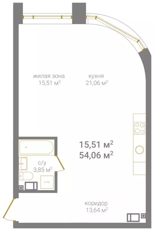 Свободной планировки кв. Нижегородская область, Нижний Новгород КМ Дом ... - Фото 1