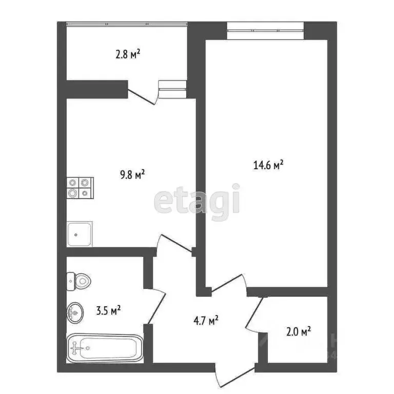 1-к кв. Тюменская область, Тюмень ул. Ветеранов Труда, 9Ак3 (35.0 м) - Фото 2