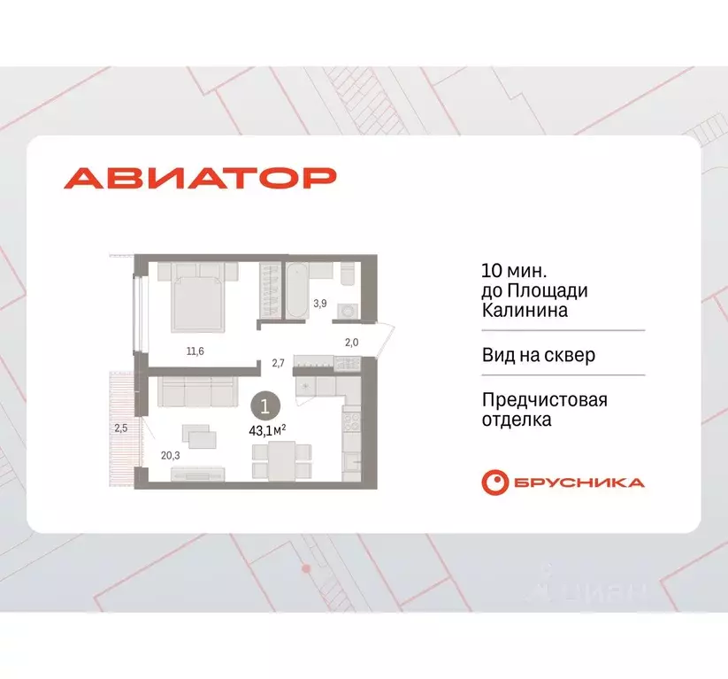 1-к кв. Новосибирская область, Новосибирск ул. Аэропорт, 88 (43.12 м) - Фото 0