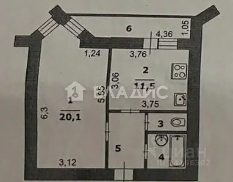 1-к кв. Белгородская область, Белгород ул. 5 Августа, 33 (41.1 м) - Фото 2
