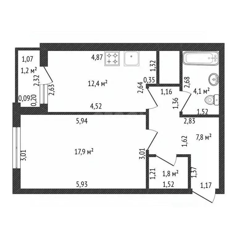 1-к кв. Башкортостан, Уфа бул. Давлеткильдеева, 18 (45.2 м) - Фото 2