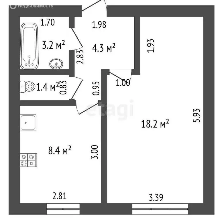 1-комнатная квартира: Ишим, Казанская улица, 121 (35.5 м) - Фото 0
