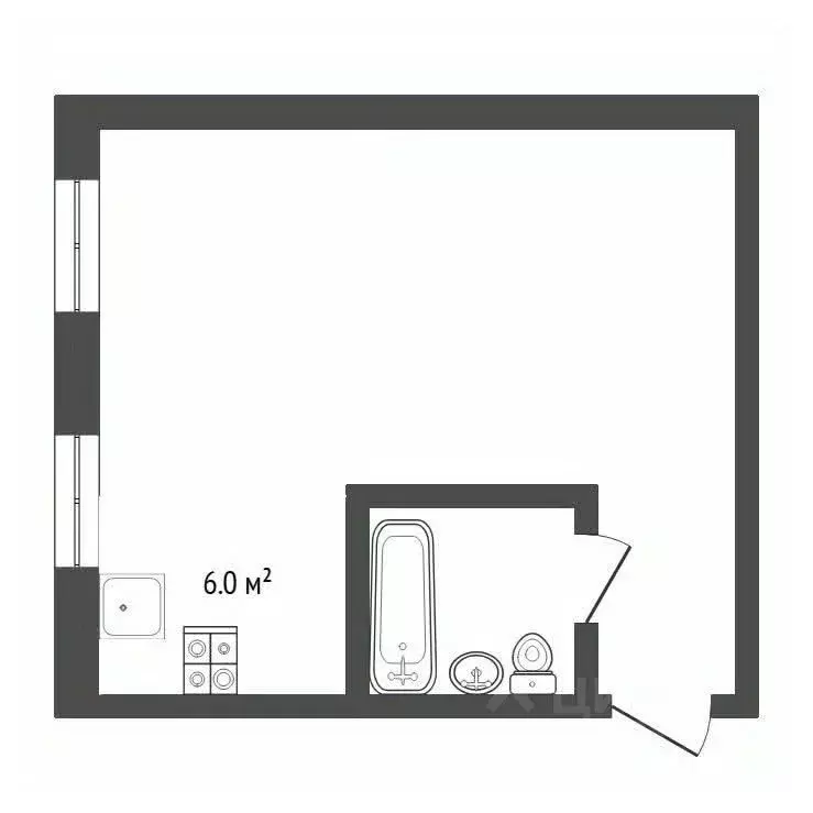 1-к кв. Тюменская область, Тюмень ул. Мельникайте, 97 (30.1 м) - Фото 1