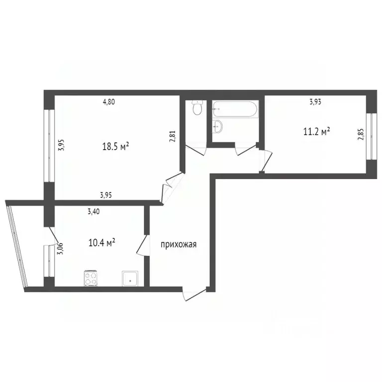 2-к кв. Ханты-Мансийский АО, Сургут ул. Лермонтова, 4/1 (55.5 м) - Фото 1