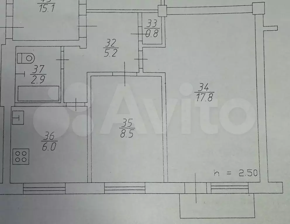 2-к. квартира, 43 м, 5/5 эт. - Фото 0
