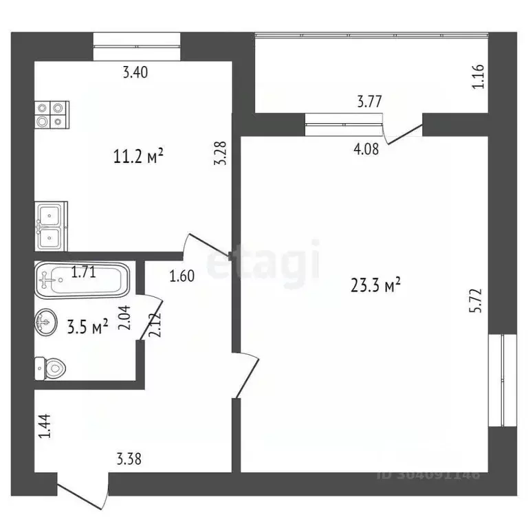 2-к кв. Ханты-Мансийский АО, Нефтеюганск 11-й мкр, 28 (48.5 м) - Фото 1