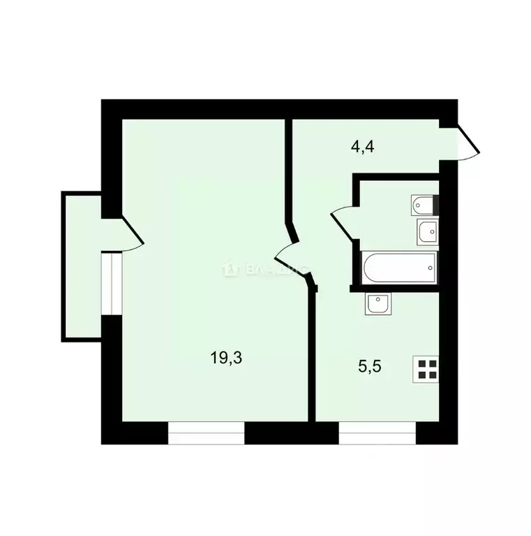 1-к кв. Санкт-Петербург, Санкт-Петербург, Колпино Красная ул., 4 (31.7 ... - Фото 2