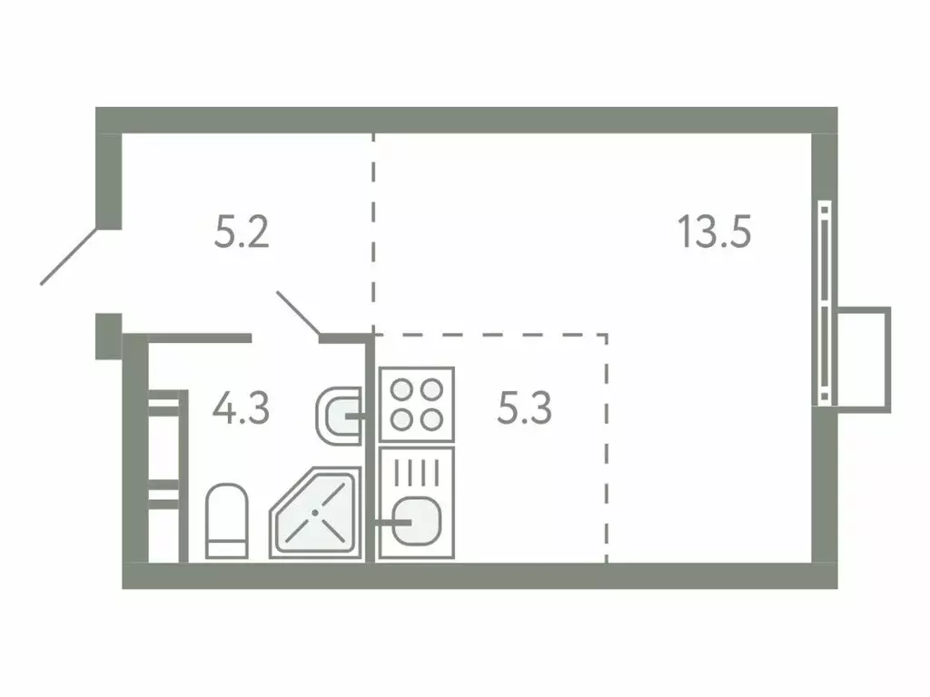 Квартира-студия: Молоково, жилой комплекс Ново-Молоково, 13 (27.8 м) - Фото 1