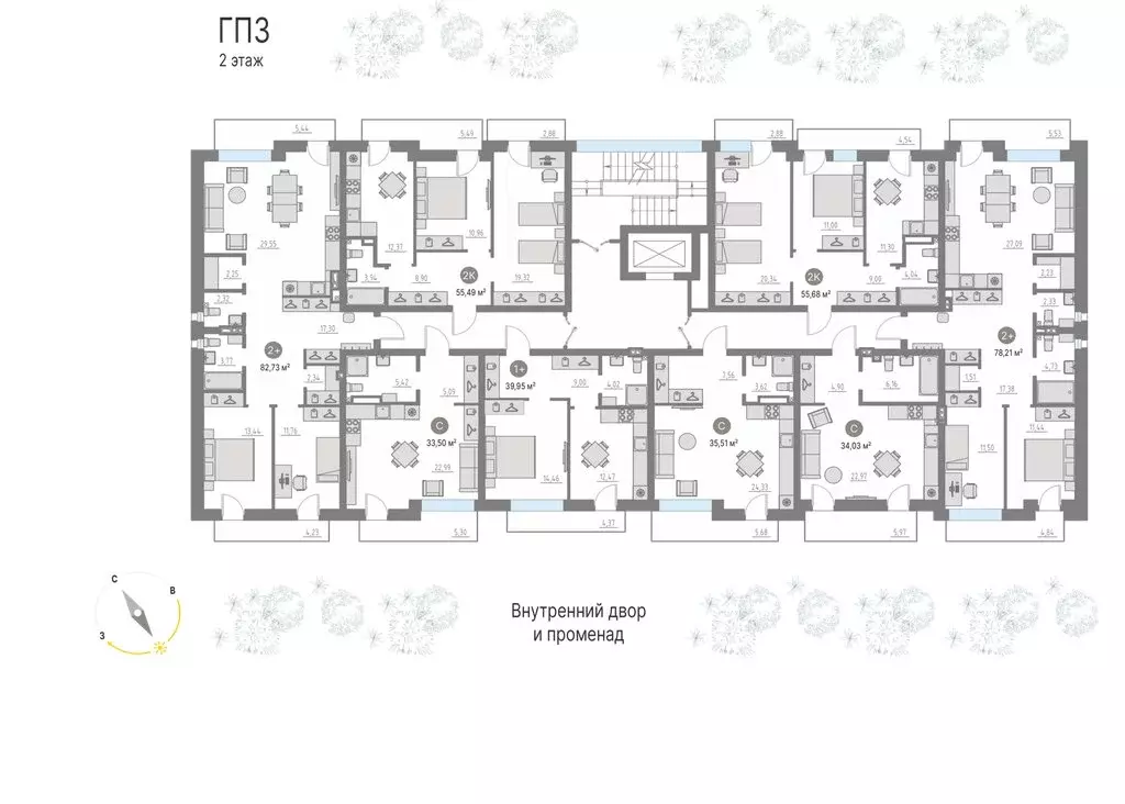 Квартира-студия: село Кулаково, улица Заповедных Холмов, 2 (33.6 м) - Фото 2