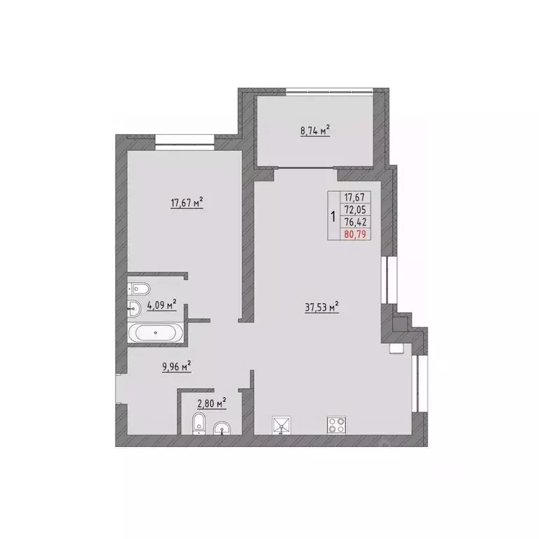 1-к кв. Ивановская область, Иваново Кооперативная ул., 3 (80.79 м) - Фото 0