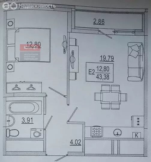 1-комнатная квартира: Рязань, Быстрецкая улица, 22к1 (43 м) - Фото 1