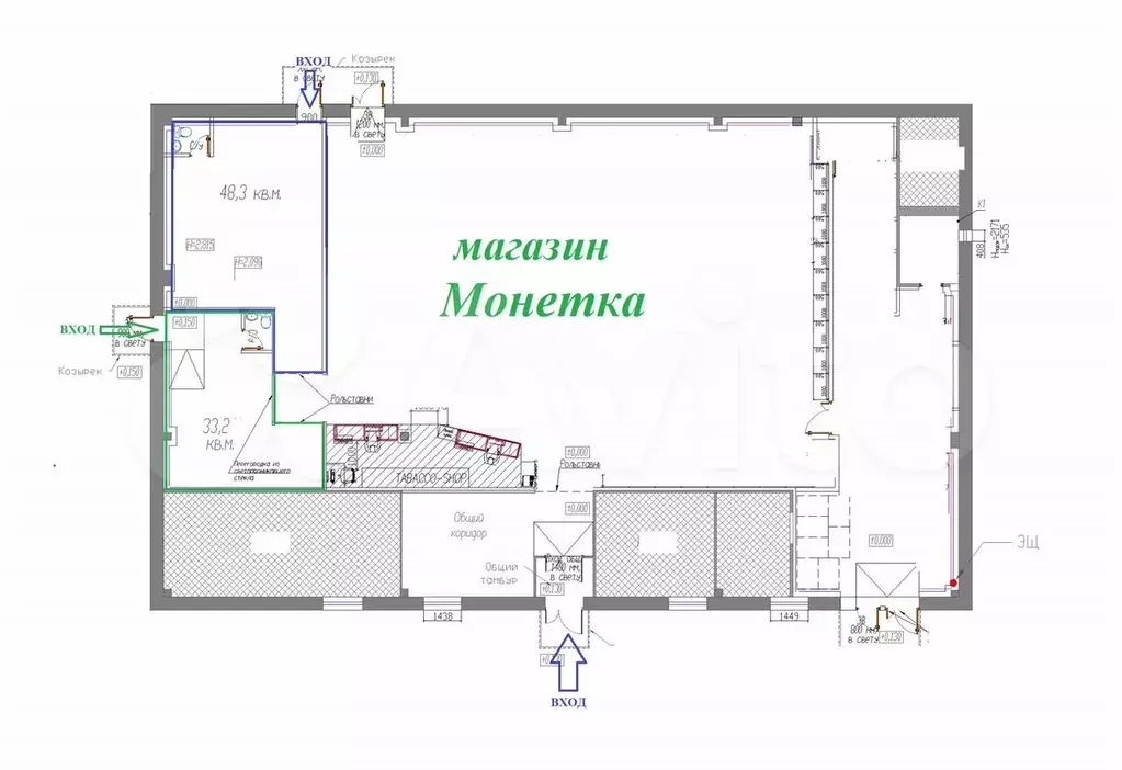 Свободного назначения, 48.3 и 33,2 м на трафике - Фото 0