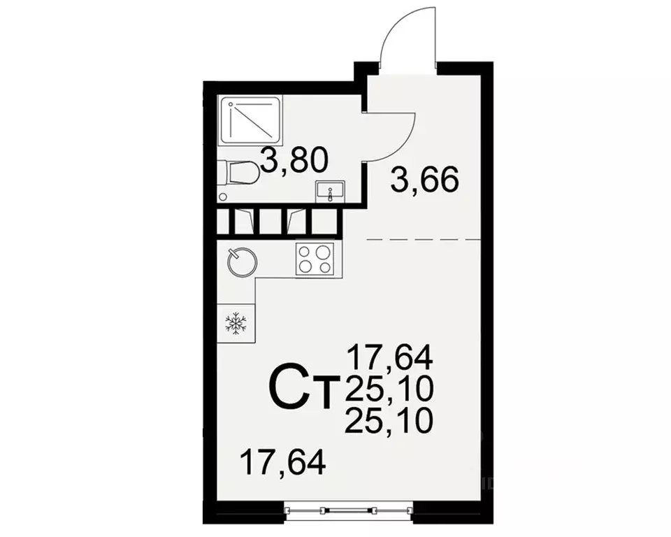 1-к кв. Рязанская область, Рязань пос. Ворошиловка, Символ жилой ... - Фото 1