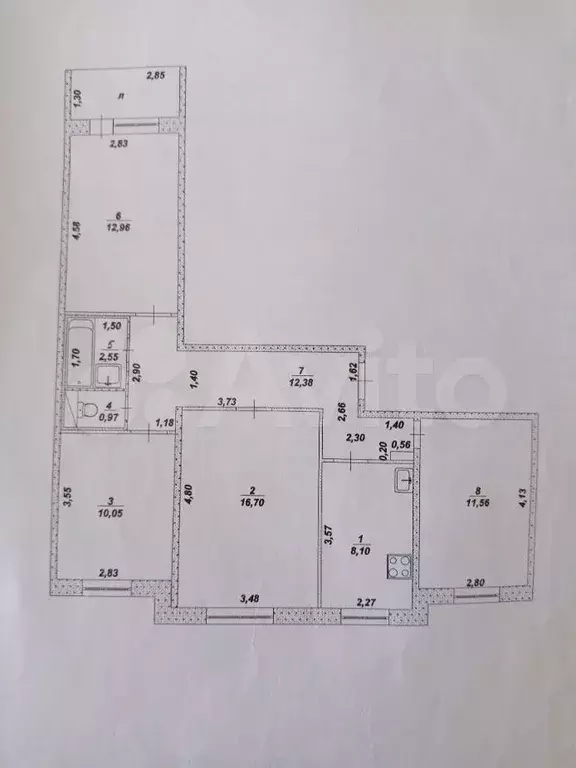 4-к. квартира, 75,3 м, 5/5 эт. - Фото 0