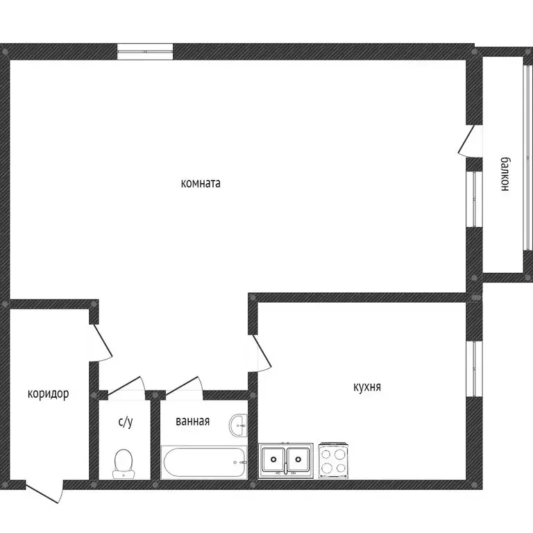 1-комнатная квартира: Нижний Тагил, улица Землячки, 47 (30 м) - Фото 1