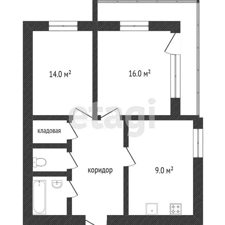 2-комнатная квартира: Миасс, улица Луначарского, 4 (51.7 м) - Фото 1